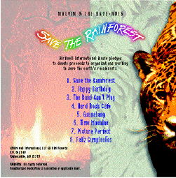 Save the Rainforest CD - back cover art